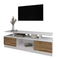 Comodă TV Smartex (16546) Т9 200cm TV Alb+Stejar inchis