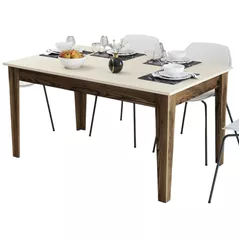 Masă Trendy Milan 517-Nuc, Crem 145x75x88cm