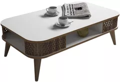 Журнальный столик Trendy Эйлюль, белый 105x34x60 см