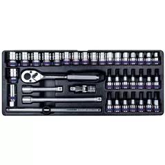 Набор ручных инструментов King Tony 9-4338MR набор 1/2" головок 6 гран. 10-32мм насадок бит принадл. 38 пр.