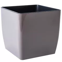Ghiveci pentru flori Aleana 115083 Cvadro 16x16x15.5 cm, cappuccino