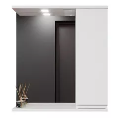 Зеркало для ванной Bayro Studio 700x750 правый белый мат