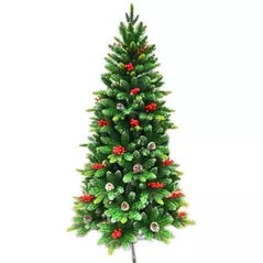 Декоративная ёлка Promstore 02539 PE с ягодами и шишками 210cm