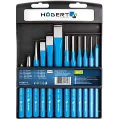 Набор ручных инструментов Hoegert HT3B712 зубила, кернера и выколотки, 12 предм.