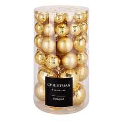 Decor de Crăciun și Anul Nou Promstore 39982 Set decoratiuni pentru brad Gold, 64buc, in cutie