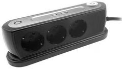 Фильтр электрический ORNO ORAE13190GSB 3 prize + 2 USB 2.1A 1.4M NEGRU