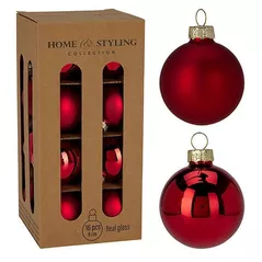 Новогодний декор Promstore 27355 Set globuri 16x60mm Red, in cutie