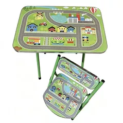 Set de mobilier pentru copii Richi (897211) Masa cu scaun Orășel, 60x40cm