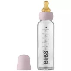 Поильник BIBS 5014267 Biberon din sticla Bibs Dusty Lilac cu tetina din latex 0+ luni, 225ml