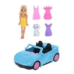 Кукла Promstore 52494 Set papusa in masina cu accesorii 7x5x12cm