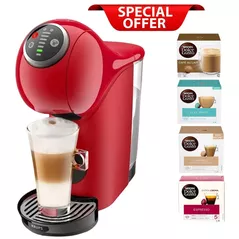 Automat de cafea cu capsule Krups KP340510 Genio S Plus + Сadou 4cutii Dolce Gusto (Cortado, Lungo, Au Lait, Macchiato Caramel)