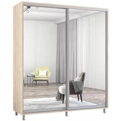 Шкаф Mobildor-Lux Арон с раздвижными зеркальными дверцами (220x60x240H см) Sonoma