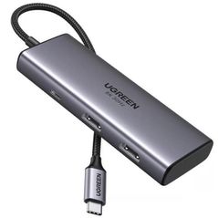 Переходник для IT Ugreen 15852 HUB 6in1 USB-C to 2*HDMI(8K@30Hz)+2*USB-A3.0+USB-C3.0+PD(100W), CM498, Space Gray