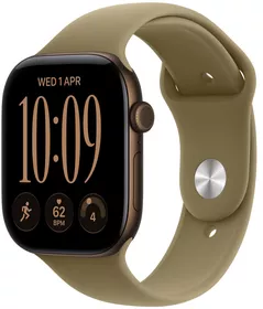 Ceas inteligent Apple Watch Series 12 GPS 42mm Dark Bronze Aluminium Case with Olive Sport Band M/L MJEG4