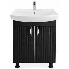 Шкаф под умывальник Mashtab 12467 Aqua (CL) cu 2 uși 600x370x850 Negru mat
