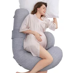 Подушка для мам Momcozy PP006-GR00NB-C Perna pentru maternitate in forma F Air Layer Grey
