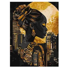 Tablou pe numere Ideyka (KHO8644) The Gold of Night with extra metallic paints, 30х40