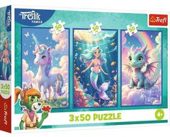 Puzzle Trefl 34879 Puzzles 3x50 Together in a colourful world, Kazstudio SA The Treflik Family