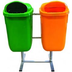 Урна для мусора Hydro S Set 2 urne stradale pe carcasa, 2x50L, verde, orange 8001255