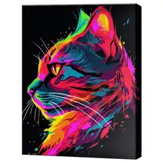 Картина по номерам Art Gallery EX8609 Profil neon al motanului 30x40cm