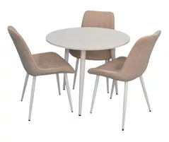 Set masă și scaune Evelin di Costacurta стол DT-404-5Wh + 3 стула YTC-055Wh Light beige