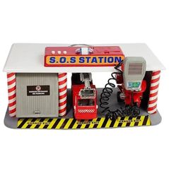 Mașină Essa 999B-8B set Garaj Pompieri lumina, sunet, ratie