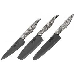 Набор ножей Samura INCA lama zirconia ceramic negru 3buc. (SIN-0220B)