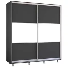 Шкаф Mobildor-Lux Горизонтальные раздвижные двери Aron-S из ДСП (200x60x220H см) Антрацит