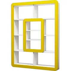 Raft de birou Trendy Orkide, alb, galben 108x140x21cm, raft de carti