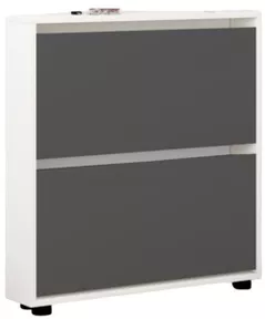 Raft pentru încălțăminte Mobildor-Lux Leo Slim 50x16x86H cm White/Anthracite