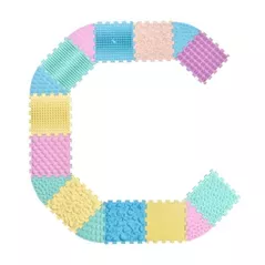 Коврик игровой Ortek 12901 Коврик-пазл ортопедический -массажный Набор 10+6 эл. Пастель