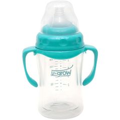 Поильник U-Grow A-1077 Biberon cu gat larg din sticla, 180 ml, de la 3 luni