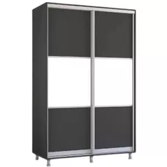 Dulap Mobildor-Lux Aron-P 1.0m-1.8m uși glisante din PAL orizontal (130x60x230H cm) Anthracite