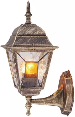 Aplică exterior Vivalux VIV004228 de gradina MURANO, pe perete, E27, direcționat în sus, alama antica