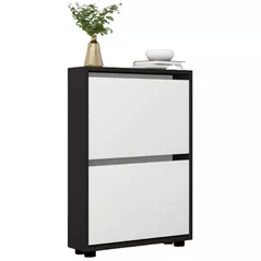 Raft pentru încălțăminte Mobildor-Lux Leo Slim 60x16x86H cm Anthracite/White