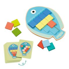 Joc de logică Djeco DJ01665 Joc educativ din lemn Mosa Color Pestisor