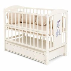 Pătuț Kuzya Iepuras cu sertar (ivory)