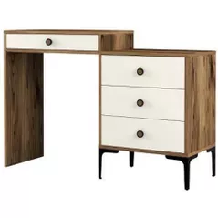 Măsuţa de toaletă Trendy Lizbon 554, Nuc, Crem, 124x84x40cm (masa de machiaj) (GTR001463)
