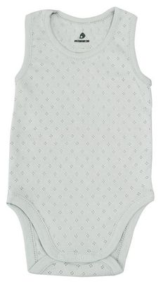 Детская одежда Minikin 25170568 Ажурный листик Боди-майка р-р68, серый светлый, унисекс