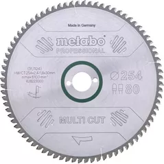 Диск отрезной Metabo 628223000 Диск для циркулярной пилы Multi CUT универсальный HW/CT 254x30, 80FZ