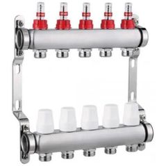 Комплект распределителей Hydro S Colector complet din Inox, 4 căi, cu debitmetru, 1"x3/4"x16 (0711370)