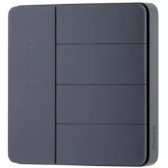 Выключатель электрический Aqara Z1 PRO - 4 клавиши (с нулём и без) квадратный подрозетник, чёрный (ZNQBKG45LM)