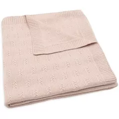 Set de perne si plapume Jollein 516-522-67065 Paturica Grain Knit Wild Rose, 100x150 cm