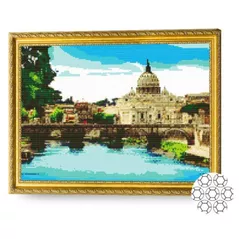 Tablou pe numere Art Gallery GA73859 Mozaic cu diamante 40x50cm Raul azuriu in oras