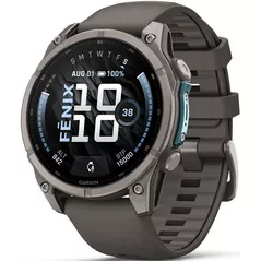Смарт часы Garmin Fenix 9, 47mm, Bare Ti, Pebble Gray Band (010-04762-01)