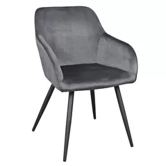 Scaun Deco Airis Catifea Grey + Black Legs HLR21
