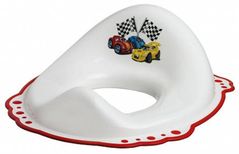 Детский горшок Bisk 07771 Reductor wc p/u copii cu cauciuc antiderapant, alb (desen masini)