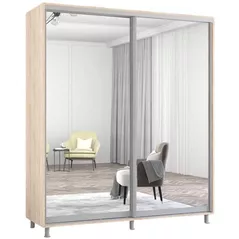 Dulap Mobildor-Lux Aron cu uși glisante din oglinzi (210x60x220H cm) Sonoma