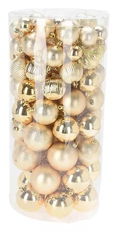 Decor de Crăciun și Anul Nou Promstore 36858 Set globuri 100buc, Gold, plastic