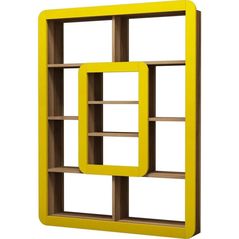 Raft de birou Trendy Orkide, Nuc, Galben 108x140x21cm, raft de carti